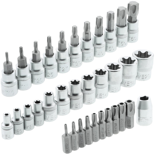 Steckschlüsselsatz für Torx E4 – E20 / T10 – T60
