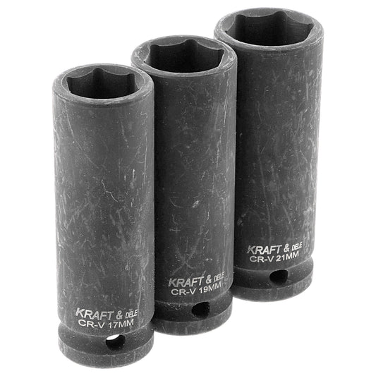 Schlagschrauber-Steckschlüsselsatz 17, 19, 21 mm